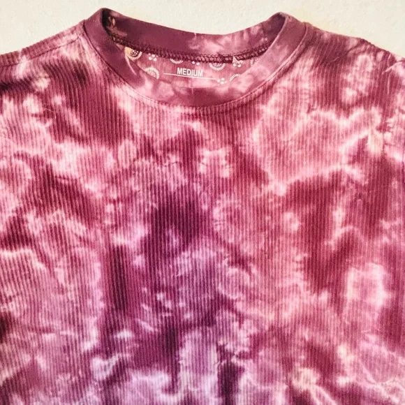 Royce Women's Pink Tie-Dye Long Sleeve Sweatshirts Crop Top Size Medium EUC - Picture 8 of 8
